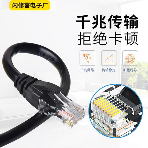 六类网线千兆双绞线cat6电脑宽带路由器监控超6类1米成品网络跳线